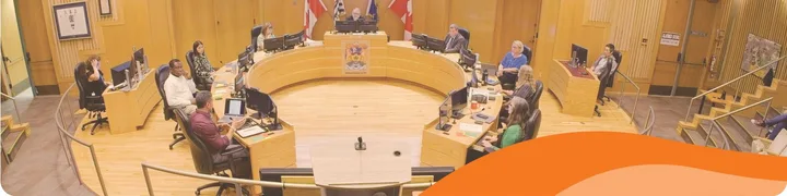 Maple Ridge councillors seated around the council table
